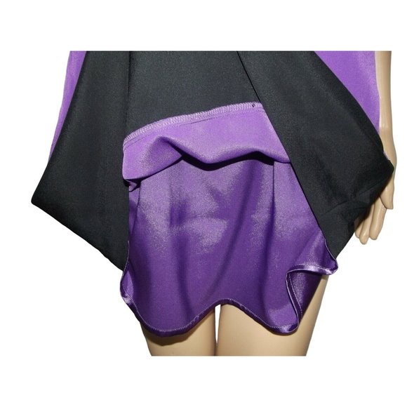 EXPRESS X-Small Purple & Black Sleeveless Keyhole Elastic Waist Dress (XS 0-2) - Picture 4 of 10